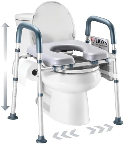 Adjustable Raised Toilet Seat Riser with Handles
