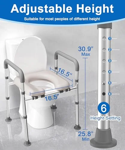 HOMLAND Raised Toilet Seat with Handles - view 4