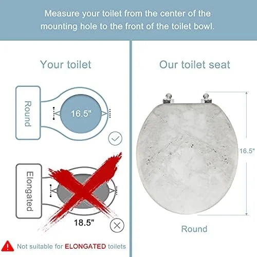 Angol Shiold Round Marble Natural Wood Toilet Seat - view 2