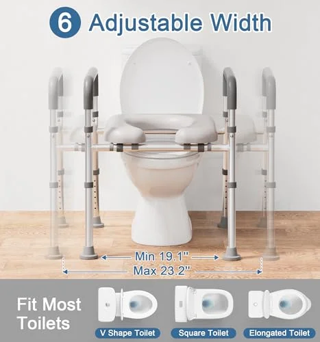 Soundfuse Raised Toilet Seat with Handles - view 4