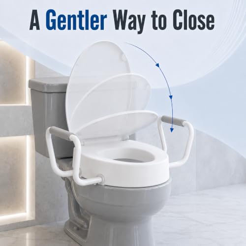 Elongated Raised Toilet Seat，3.5” Toilet view 4