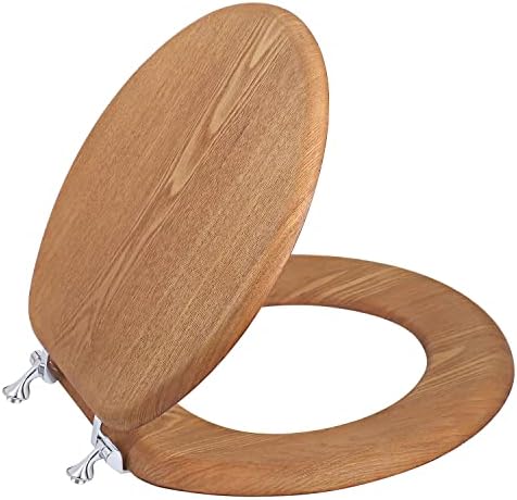 Wooden Toilet Seat Round with view 2