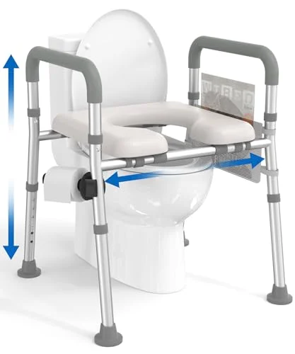 HOMLAND Raised Toilet Seat with Handles