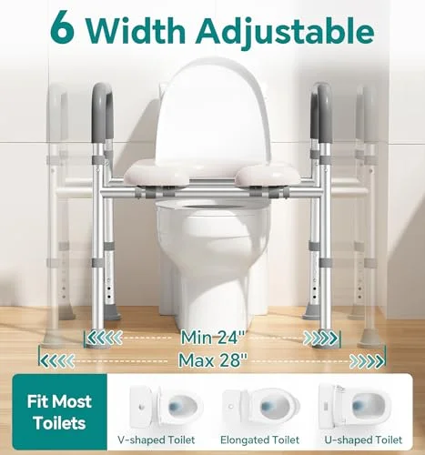 Soundfuse Padded Raised Toilet Seat with Handles - view 3