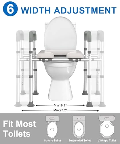 HOMLAND Raised Toilet Seat with Handles - view 3