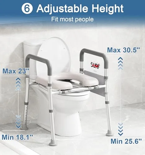 Soundfuse Raised Toilet Seat with Handles - view 5