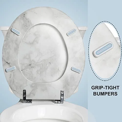 Angol Shiold Round Marble Natural Wood Toilet Seat - view 1