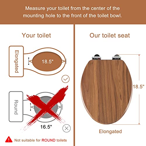 Slow Close Wood Toilet Seat view 2