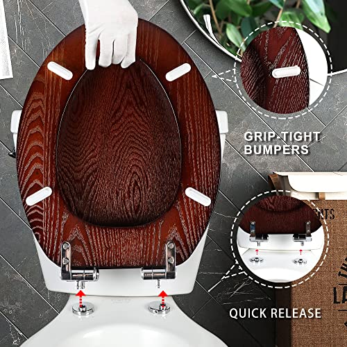 Angel Shield Elongated Wood Toilet view 4