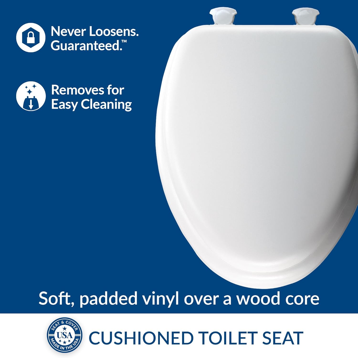 Mayfair Padded Toilet Seat Cushioned view 3